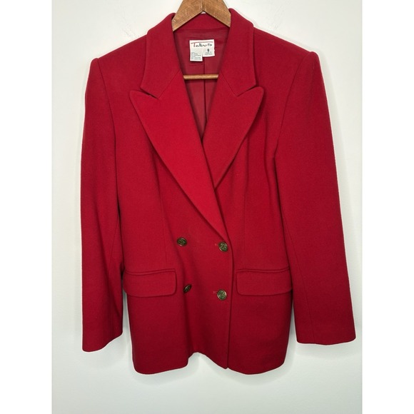 Talbots Jackets & Blazers - Vintage Talbots Red Wool Double Breasted Blazer Gold Buttons Women Size 8